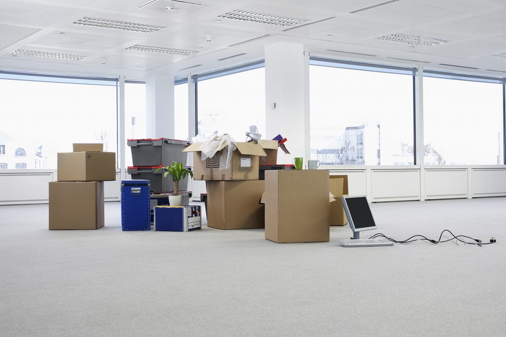 piles of boxes in preparation for moving your office