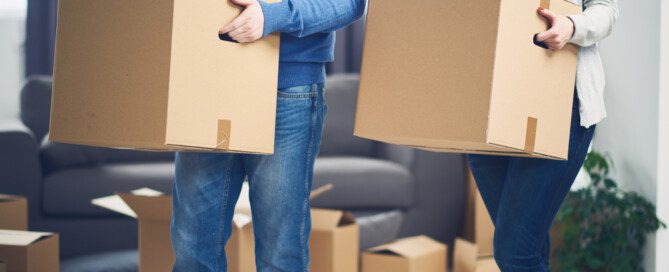 first-time home buyers moving into their new home